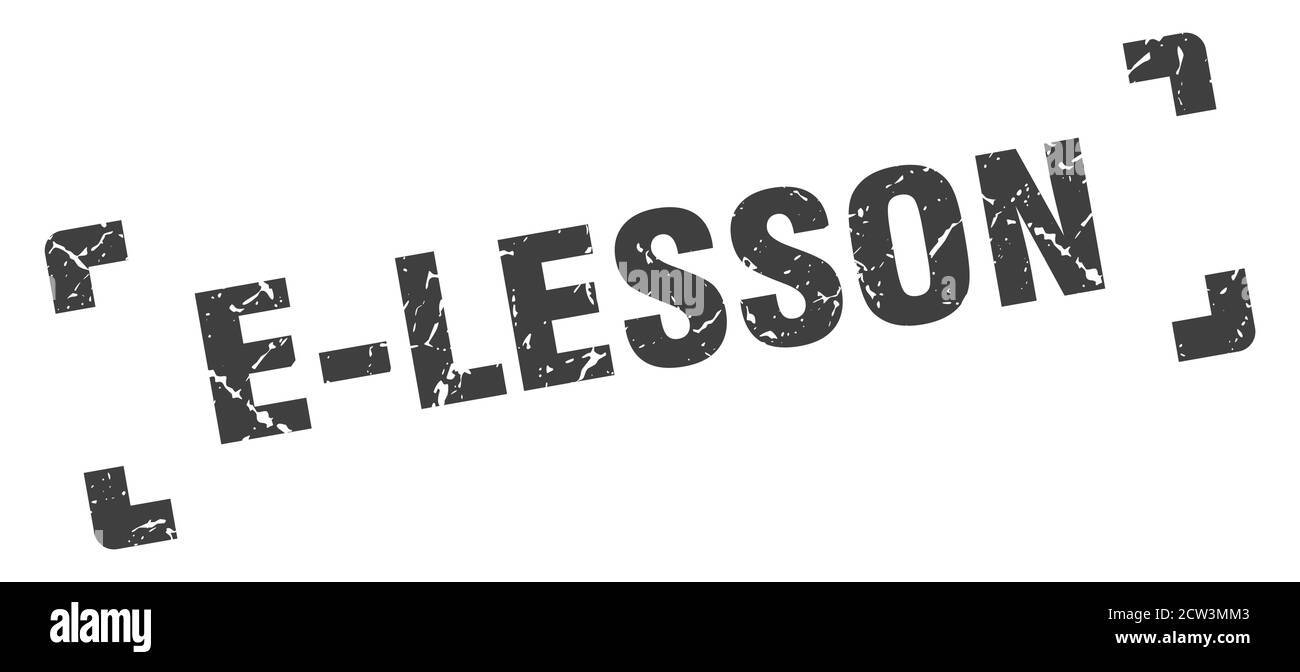 e-lesson stamp. square grunge sign on white background Stock Vector ...