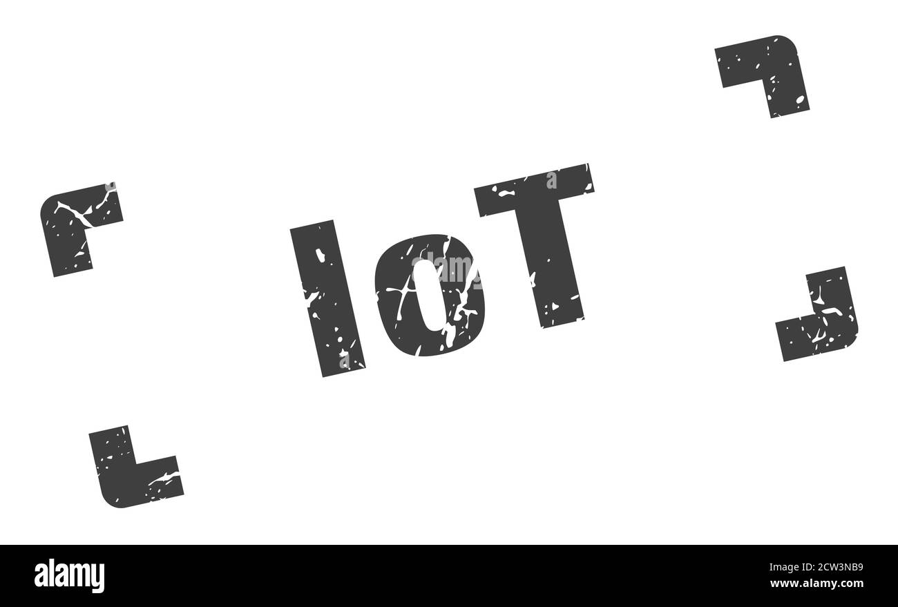 iot stamp. square grunge sign on white background Stock Vector Image ...
