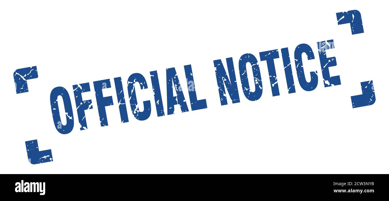 official notice stamp. square grunge sign on white background Stock ...