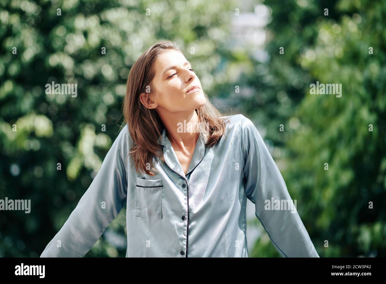 Woman pajamas outdoors hi-res stock photography and images - Alamy