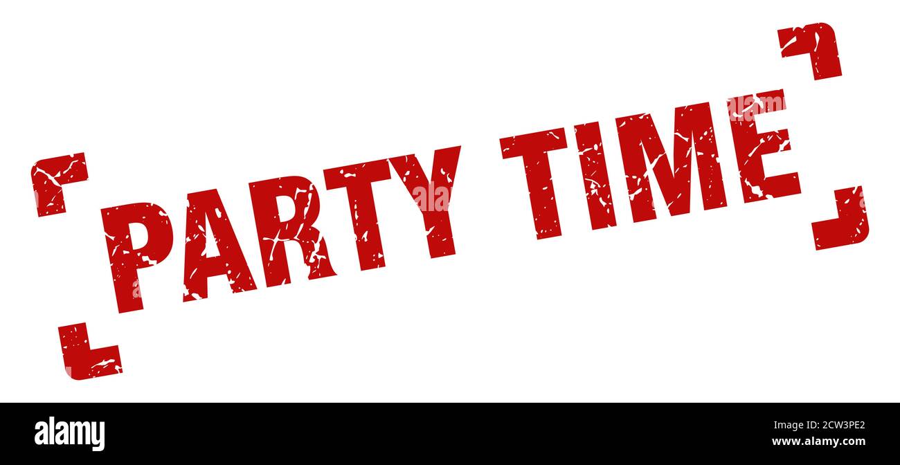 party time stamp. square grunge sign on white background Stock Vector ...