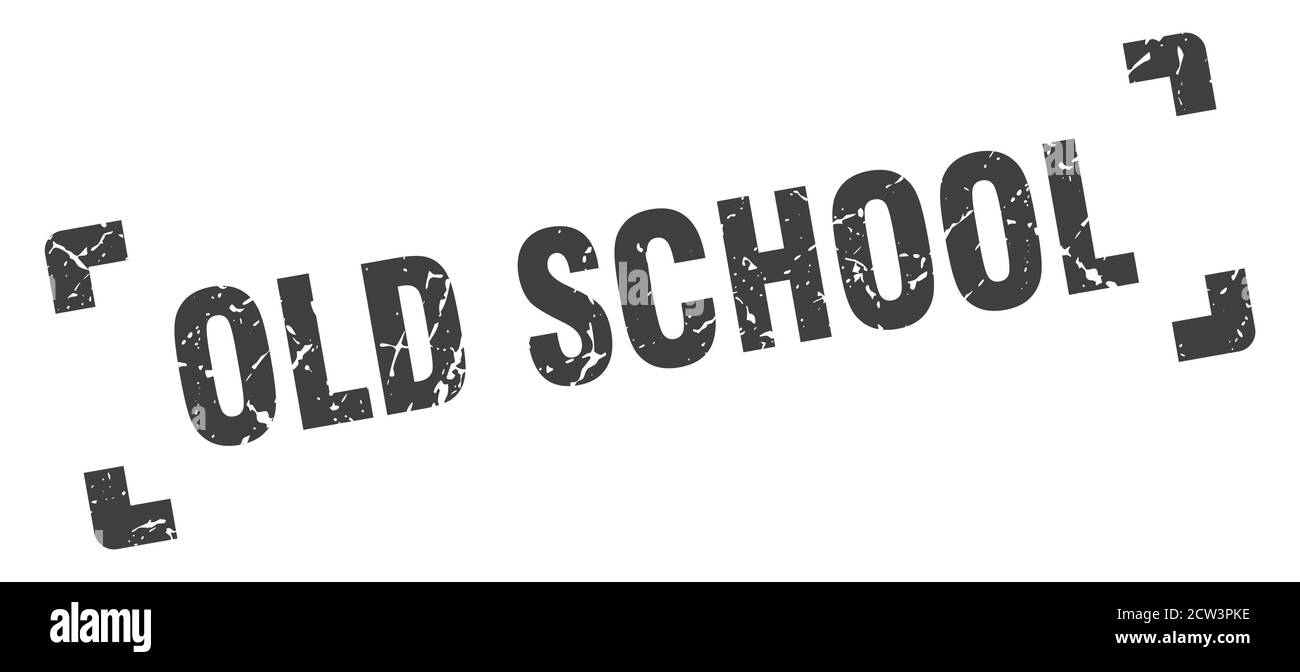 old school stamp. square grunge sign on white background Stock Vector ...