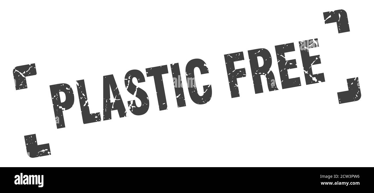plastic free stamp. square grunge sign on white background Stock Vector ...
