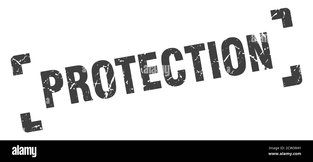 protection stamp. square grunge sign on white background Stock Vector ...