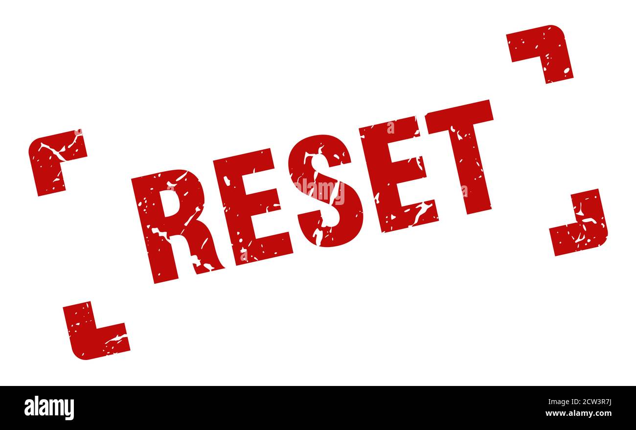 reset stamp. square grunge sign on white background Stock Vector