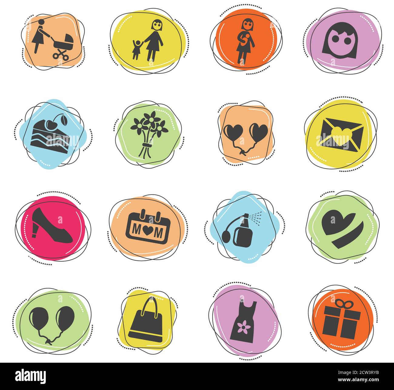 mohter day icon set Stock Vector Image & Art - Alamy