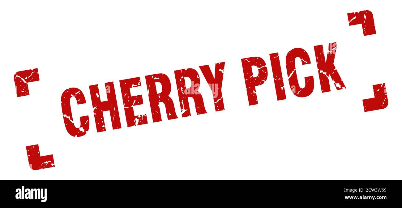 cherry pick stamp. square grunge sign on white background Stock Vector