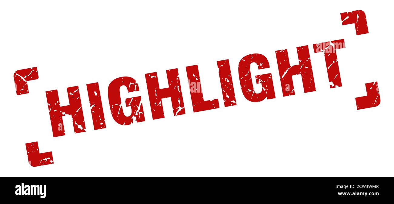 highlight stamp. square grunge sign on white background Stock Vector ...