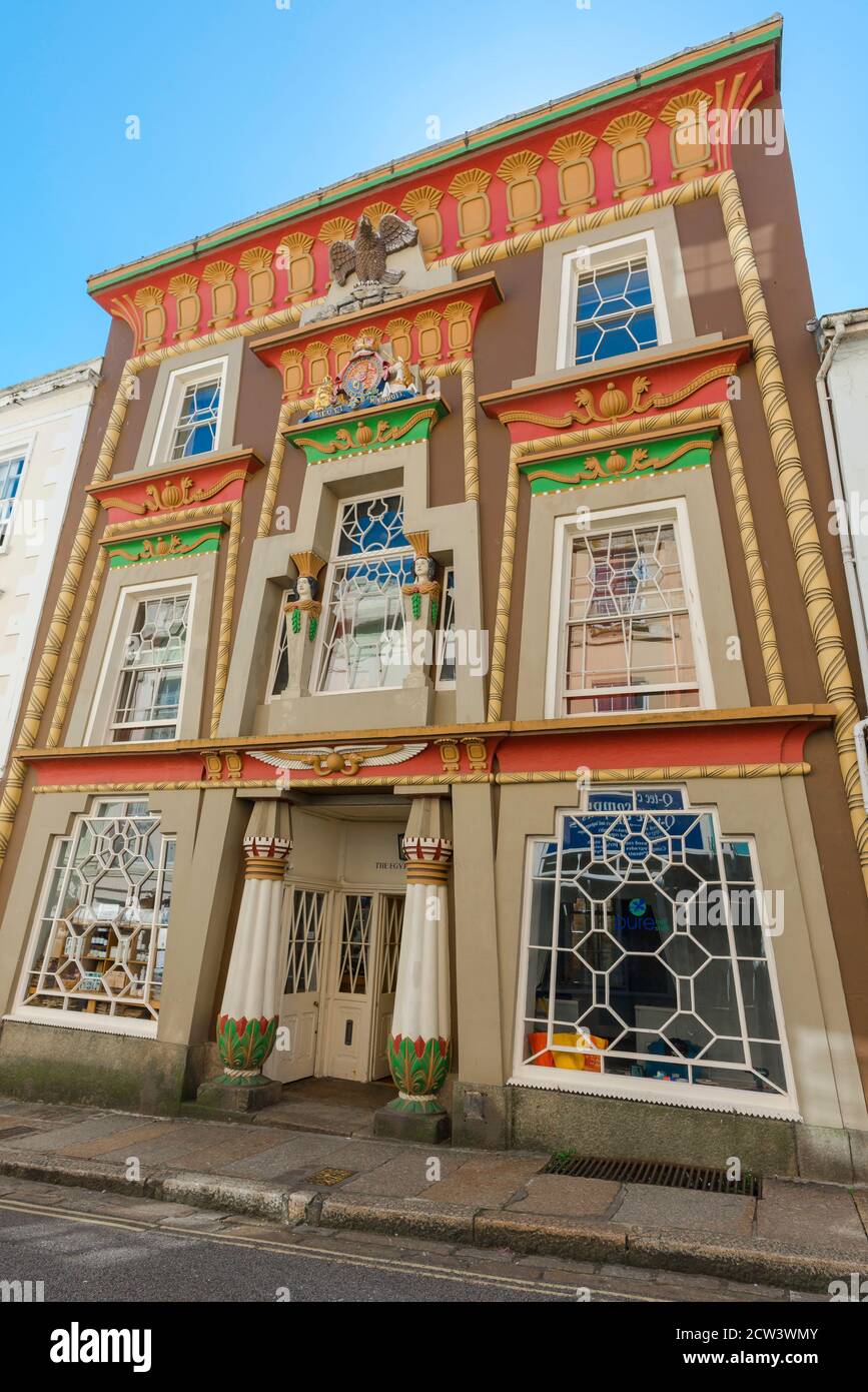 Egyptian House, view of the landmark Egyptian House in Chapel Street, Penzance, England, UK Stock Photo
