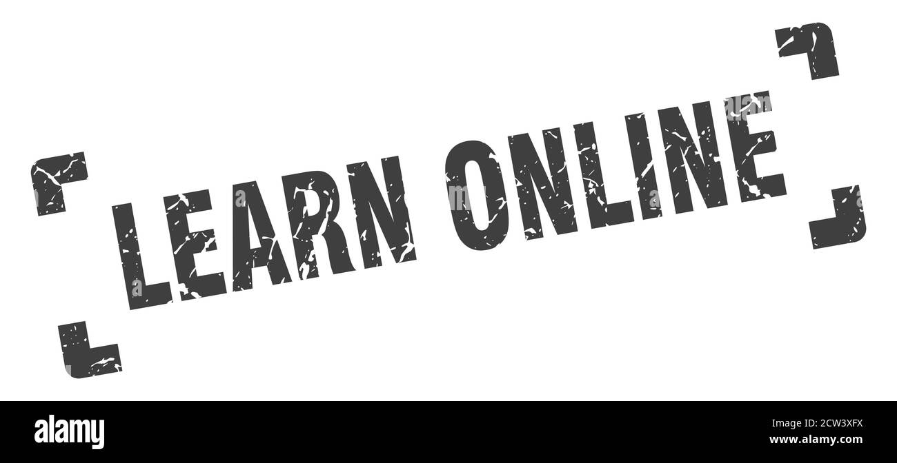 learn online stamp. square grunge sign on white background Stock Vector ...