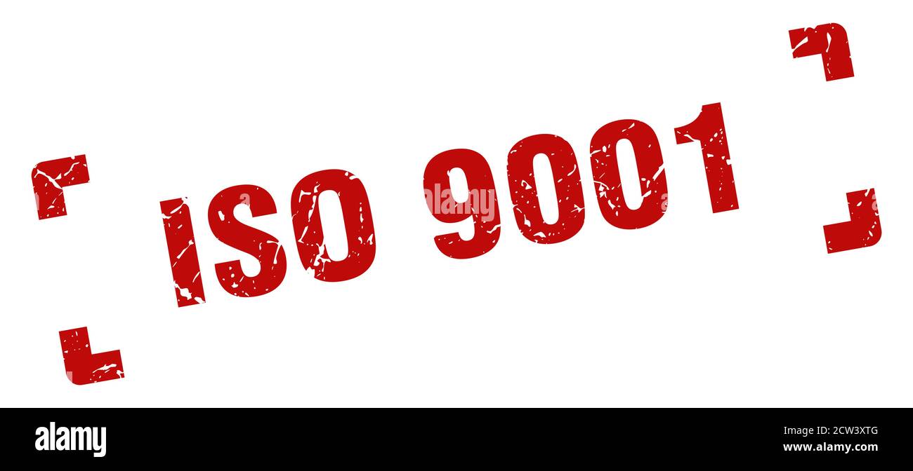 iso 9001 stamp. square grunge sign on white background Stock Vector ...