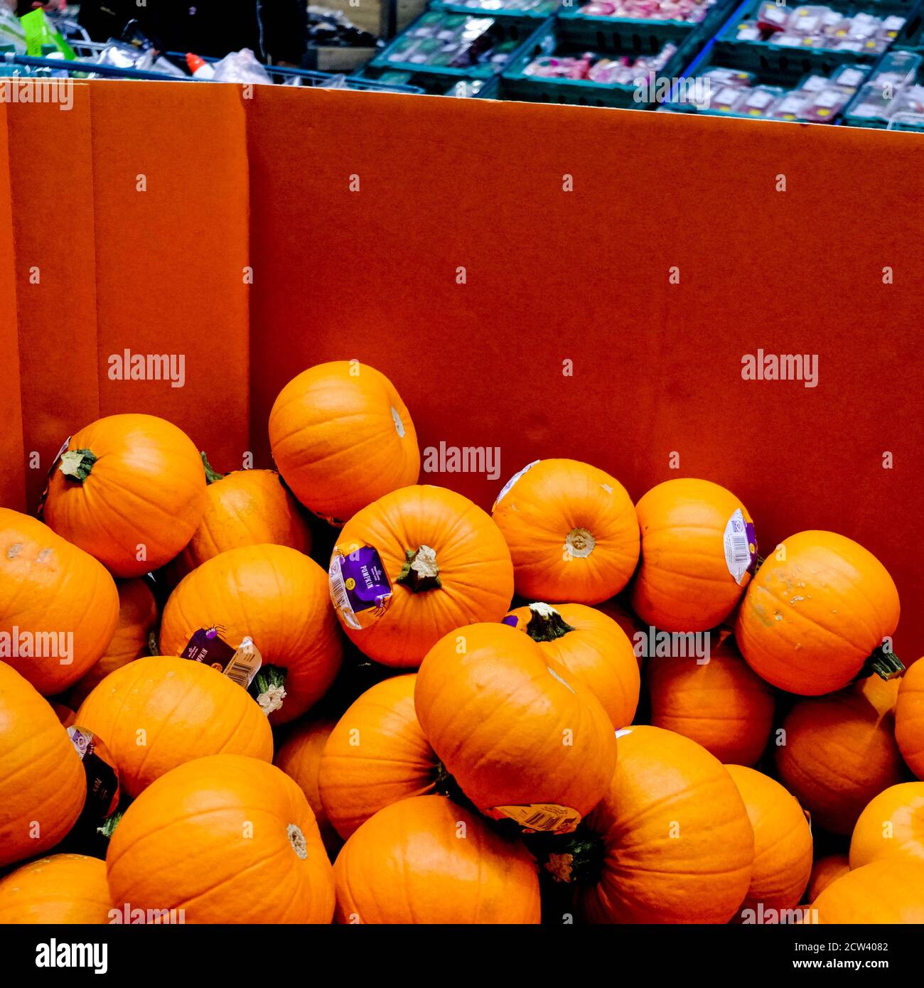 London UK, September 27 2020, Seasonal Pumkins For Halloween Celebrations Stock Photo