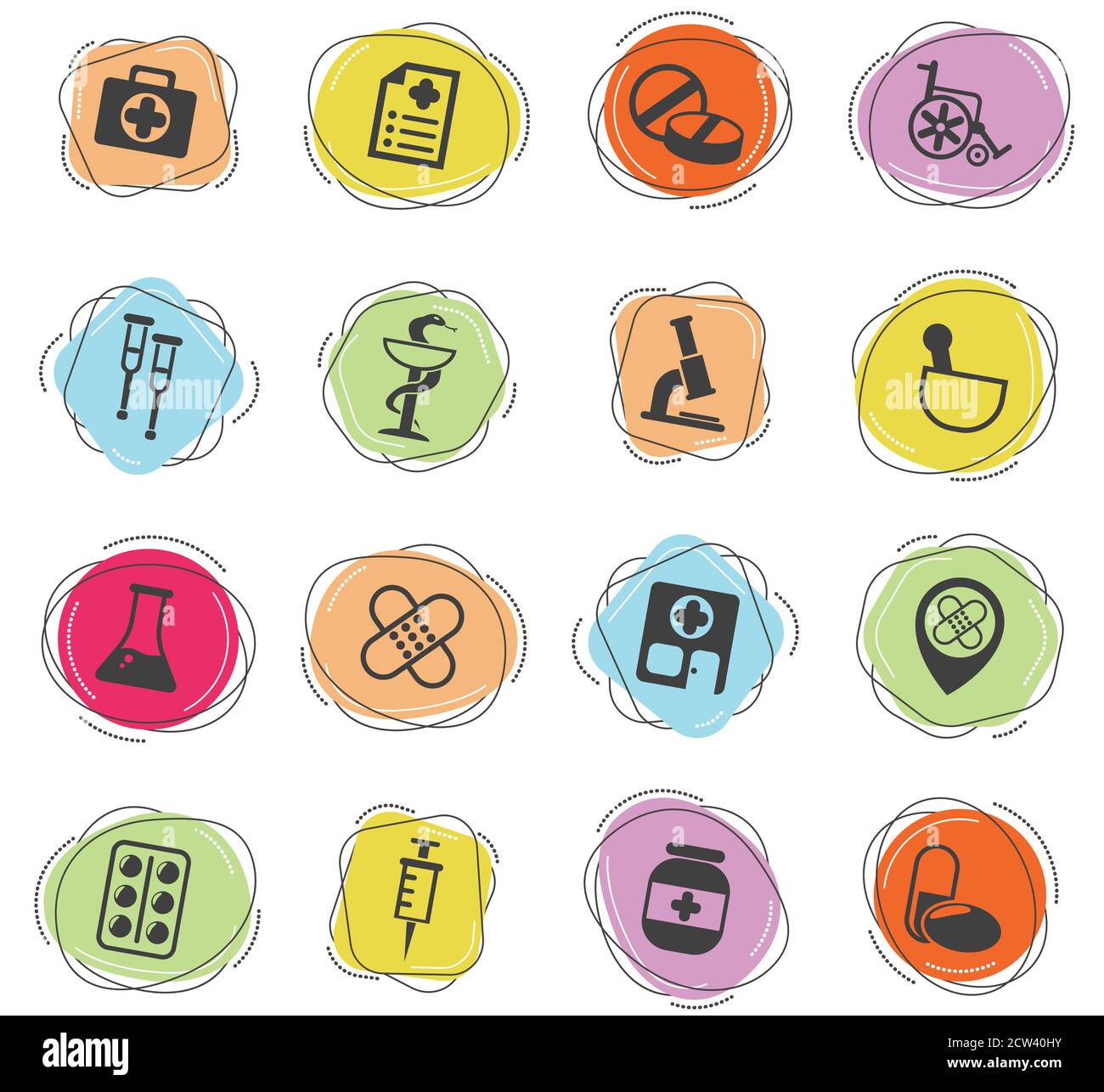 pharmacy icon set Stock Vector Image & Art - Alamy