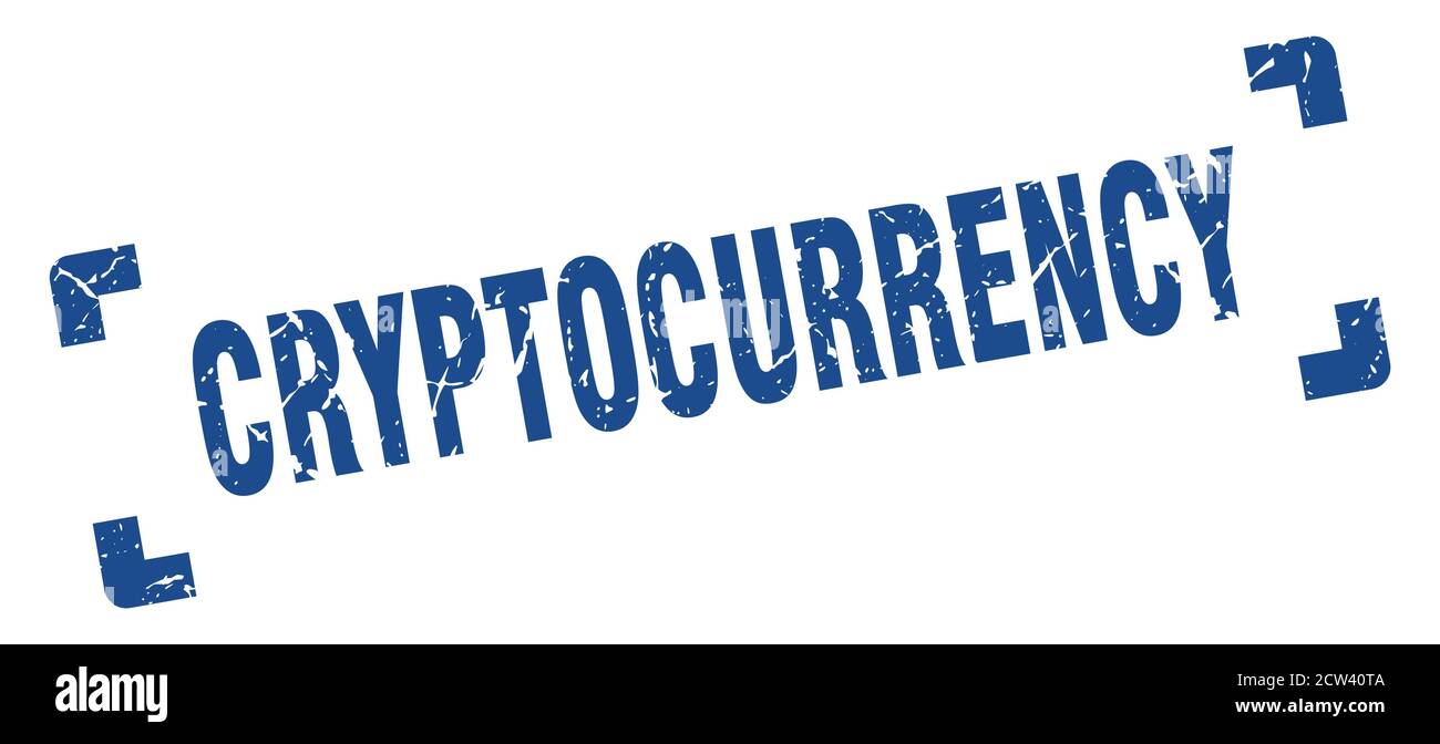 cryptocurrency stamp. square grunge sign on white background Stock Vector