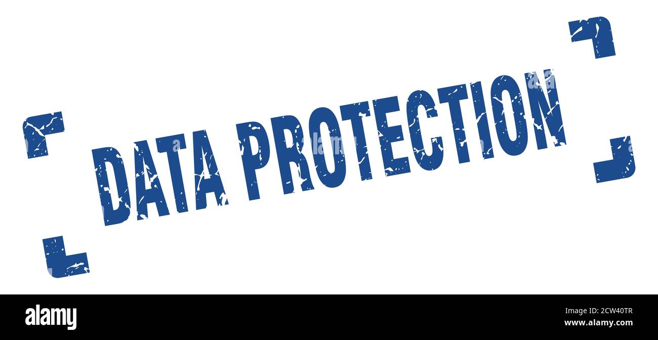data protection stamp. square grunge sign on white background Stock Vector
