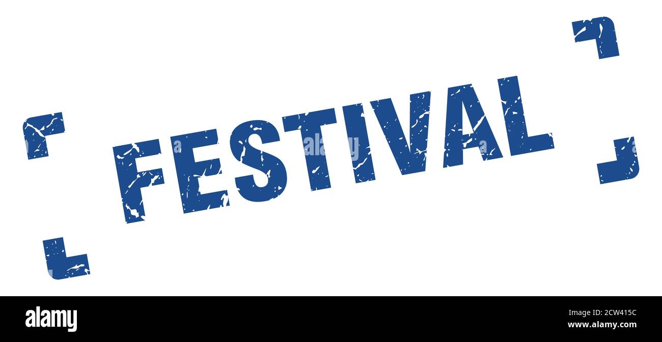 festival stamp. square grunge sign on white background Stock Vector ...