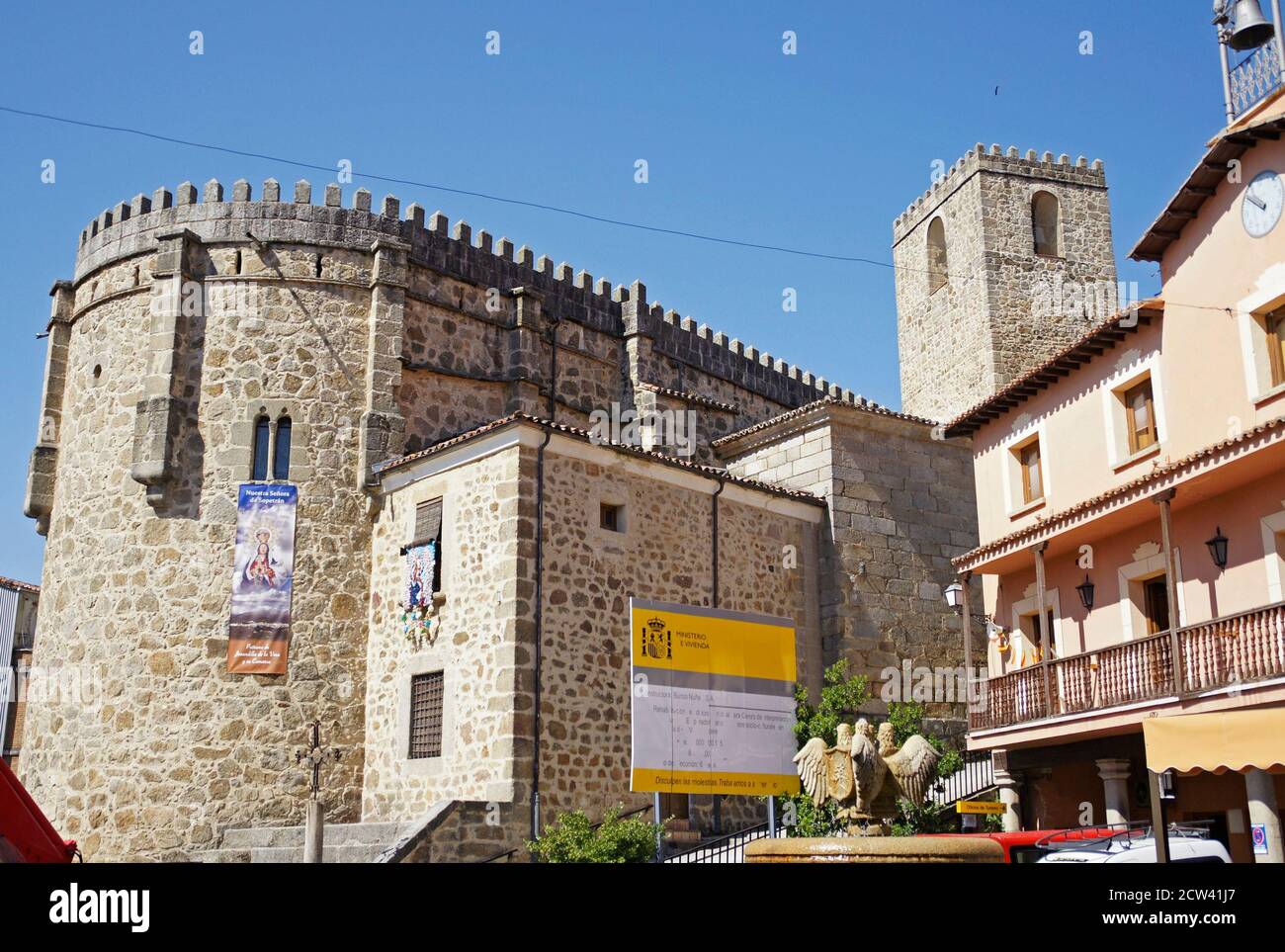 Iglesia de Nuestra Señora de la Torre en Jarandilla de la Vera. Cáceres. Extremadura. España Stock Photo