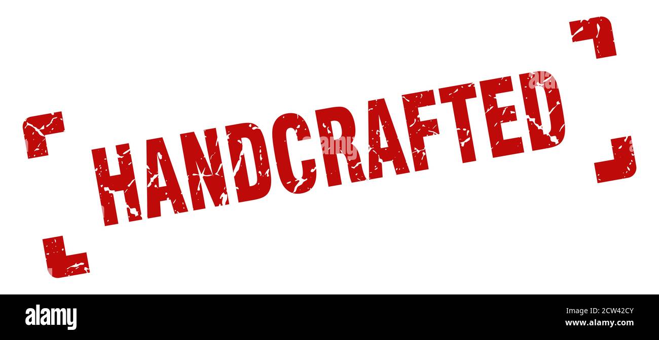 hand crafted stamp. square grunge sign on white background Stock Vector ...