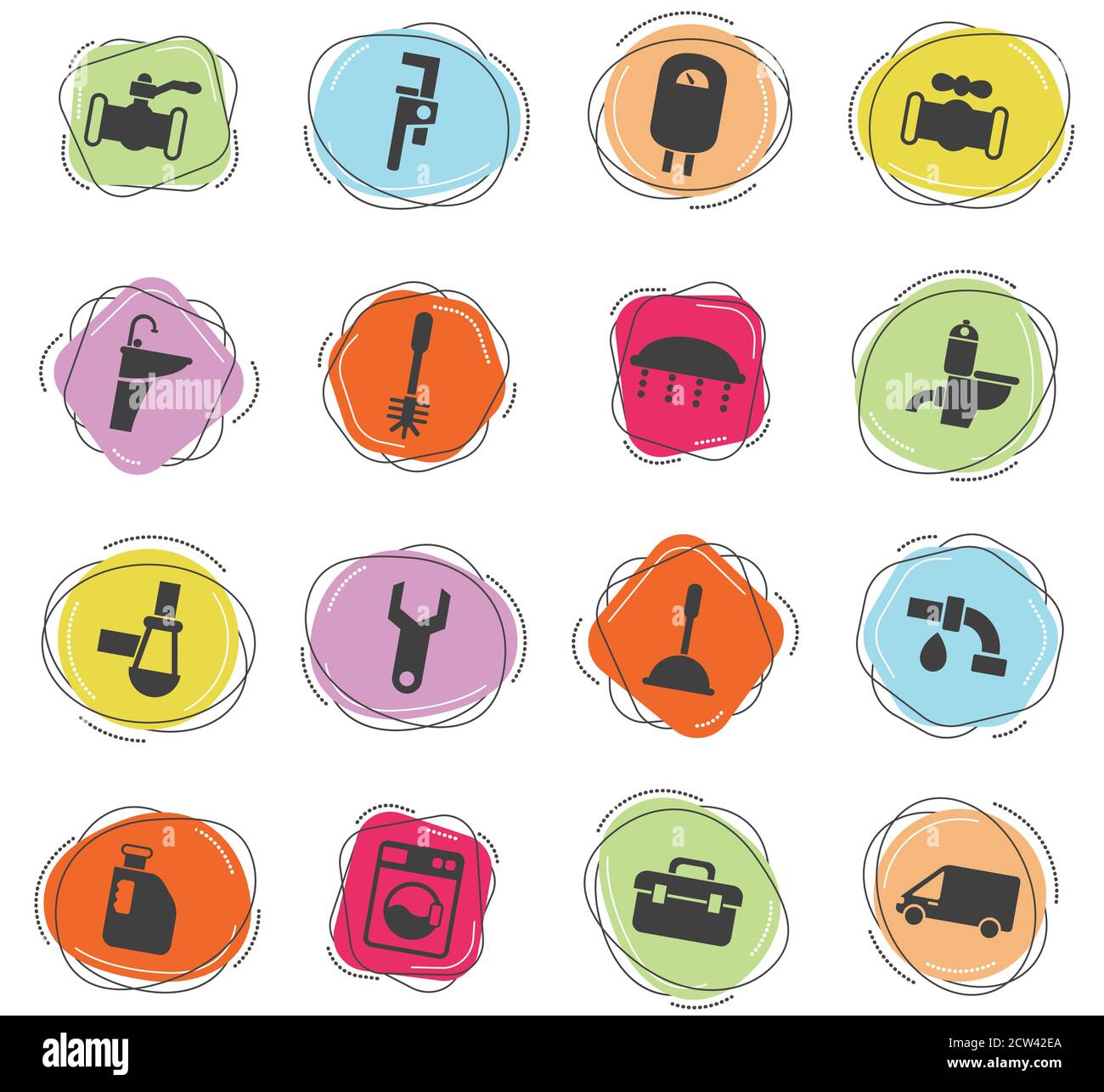 plumbing service icon set Stock Vector Image & Art - Alamy