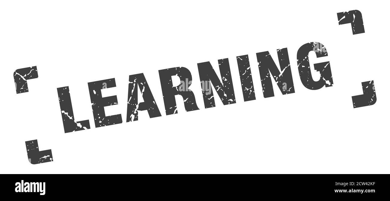 learning stamp. square grunge sign on white background Stock Vector ...