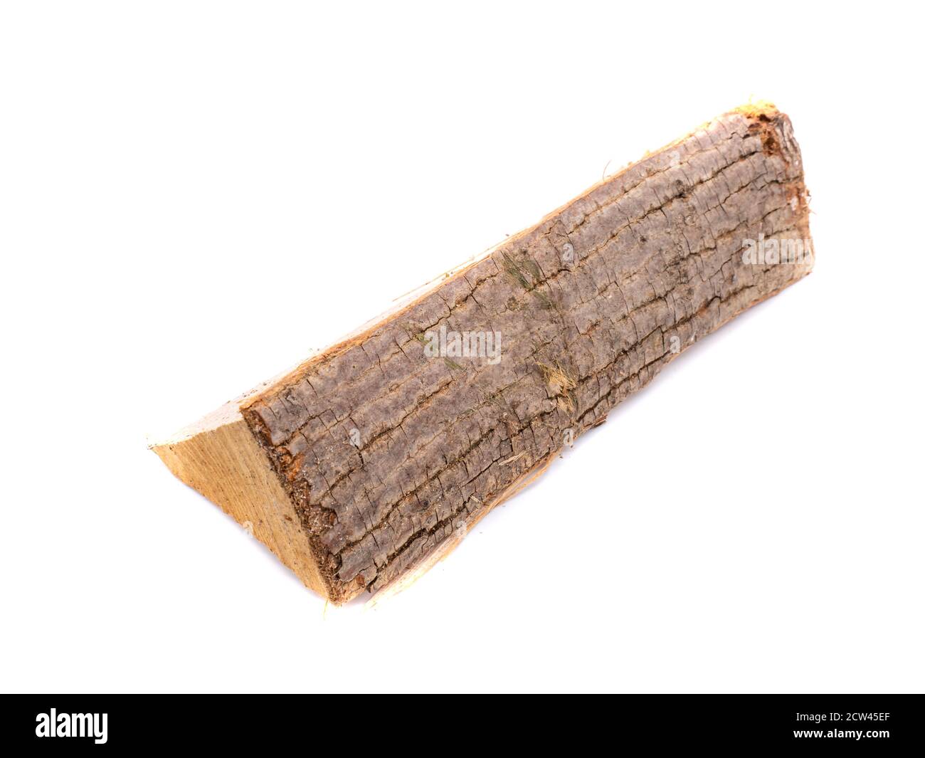 Wooden log isolated on white background Stock Photo