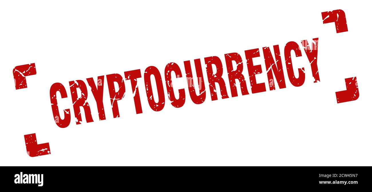 cryptocurrency stamp. square grunge sign on white background Stock Vector