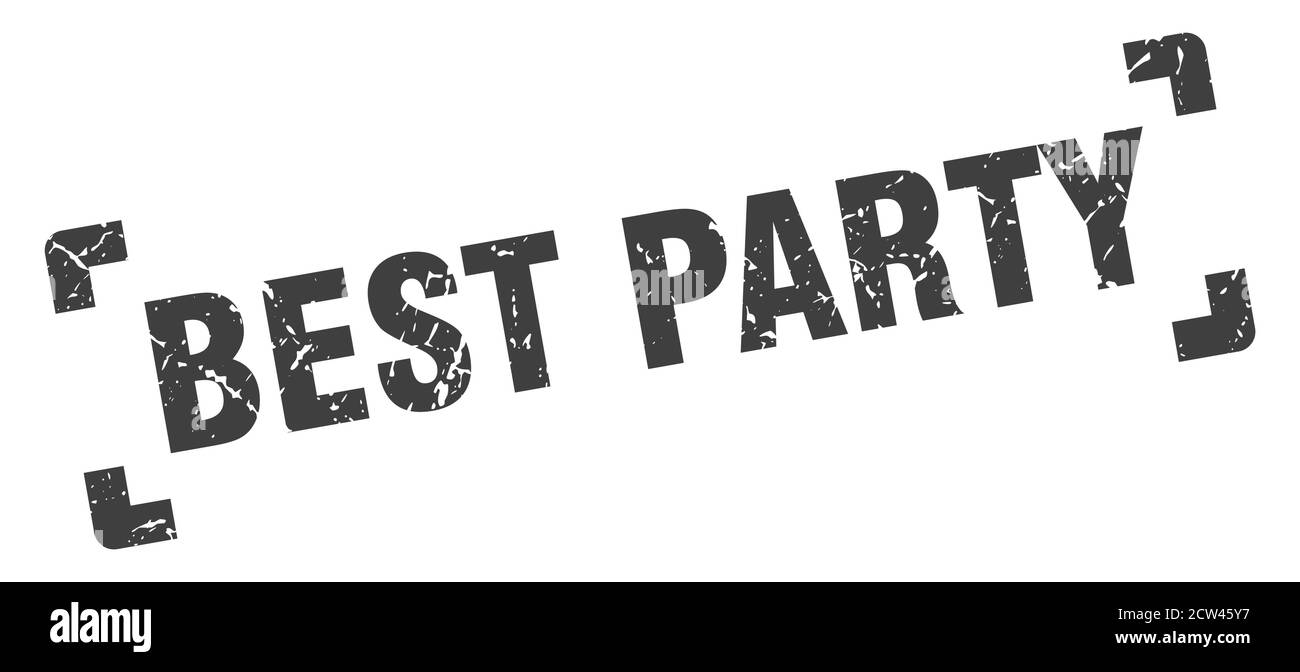 best party stamp. square grunge sign on white background Stock Vector ...