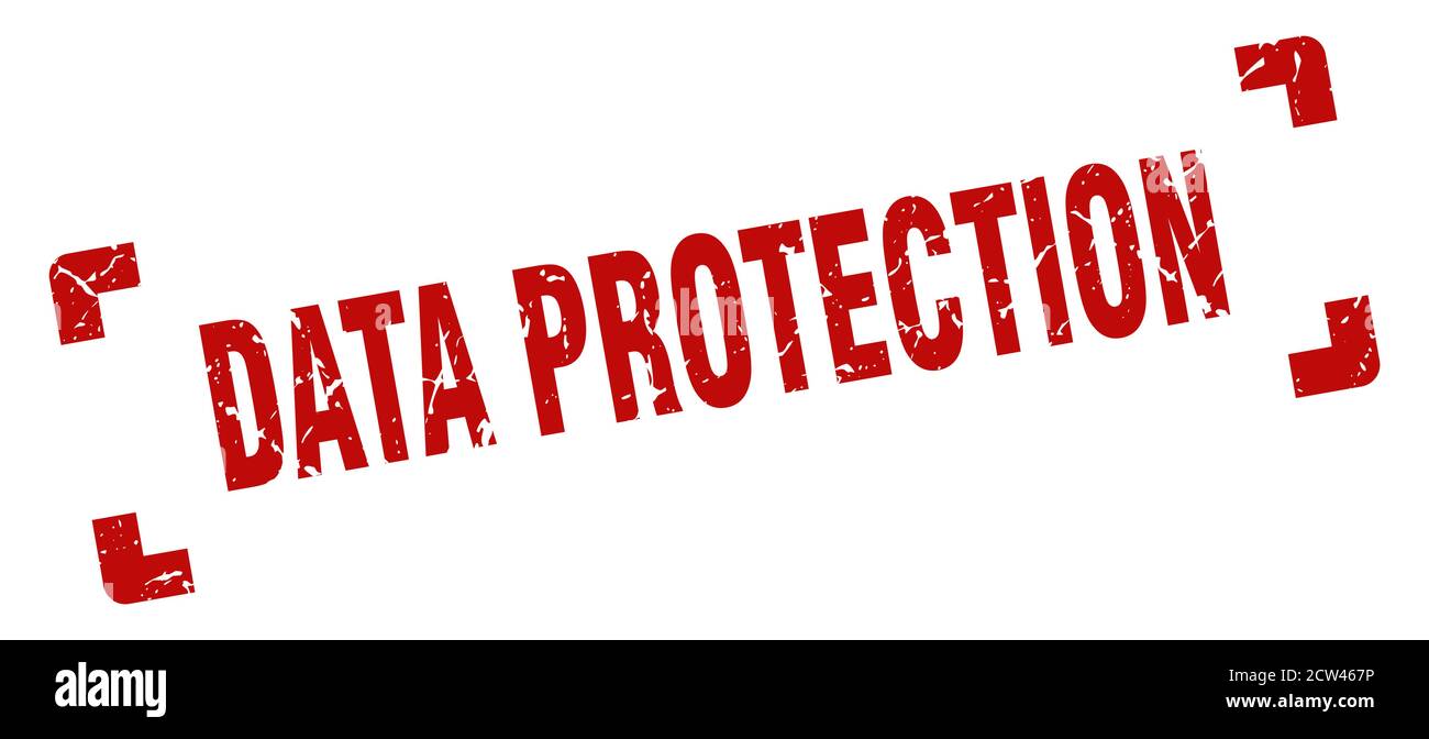 data protection stamp. square grunge sign on white background Stock Vector