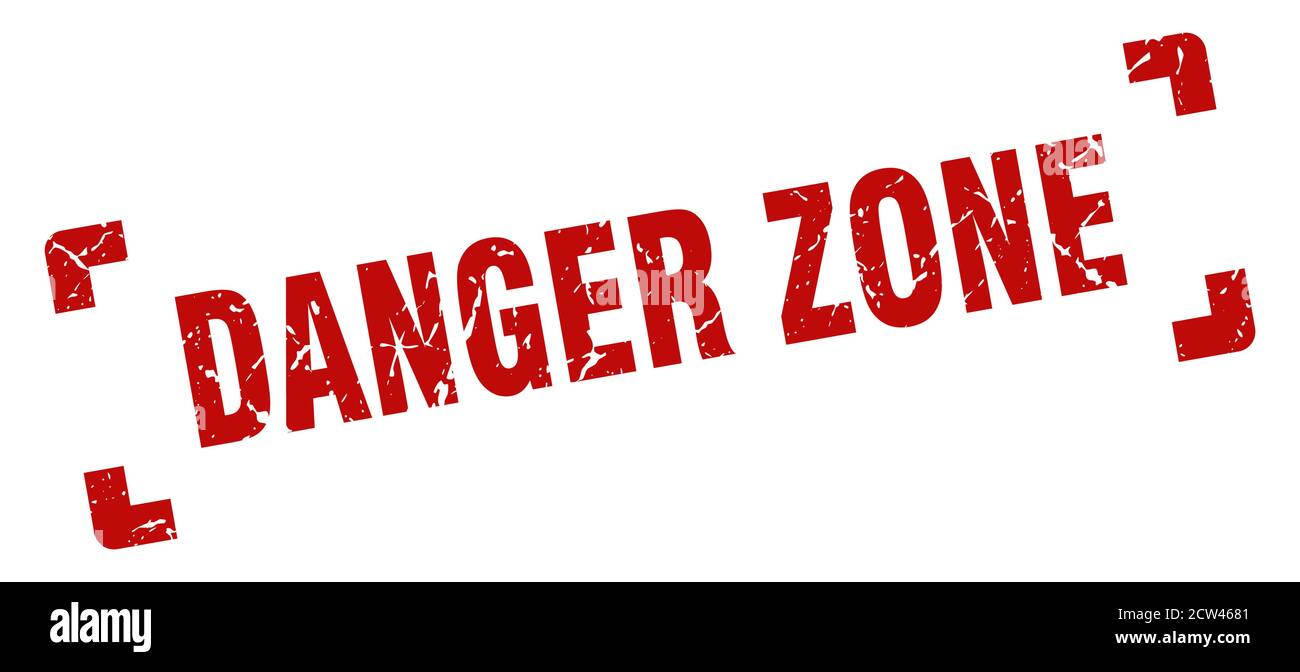 danger zone stamp. square grunge sign on white background Stock Vector ...