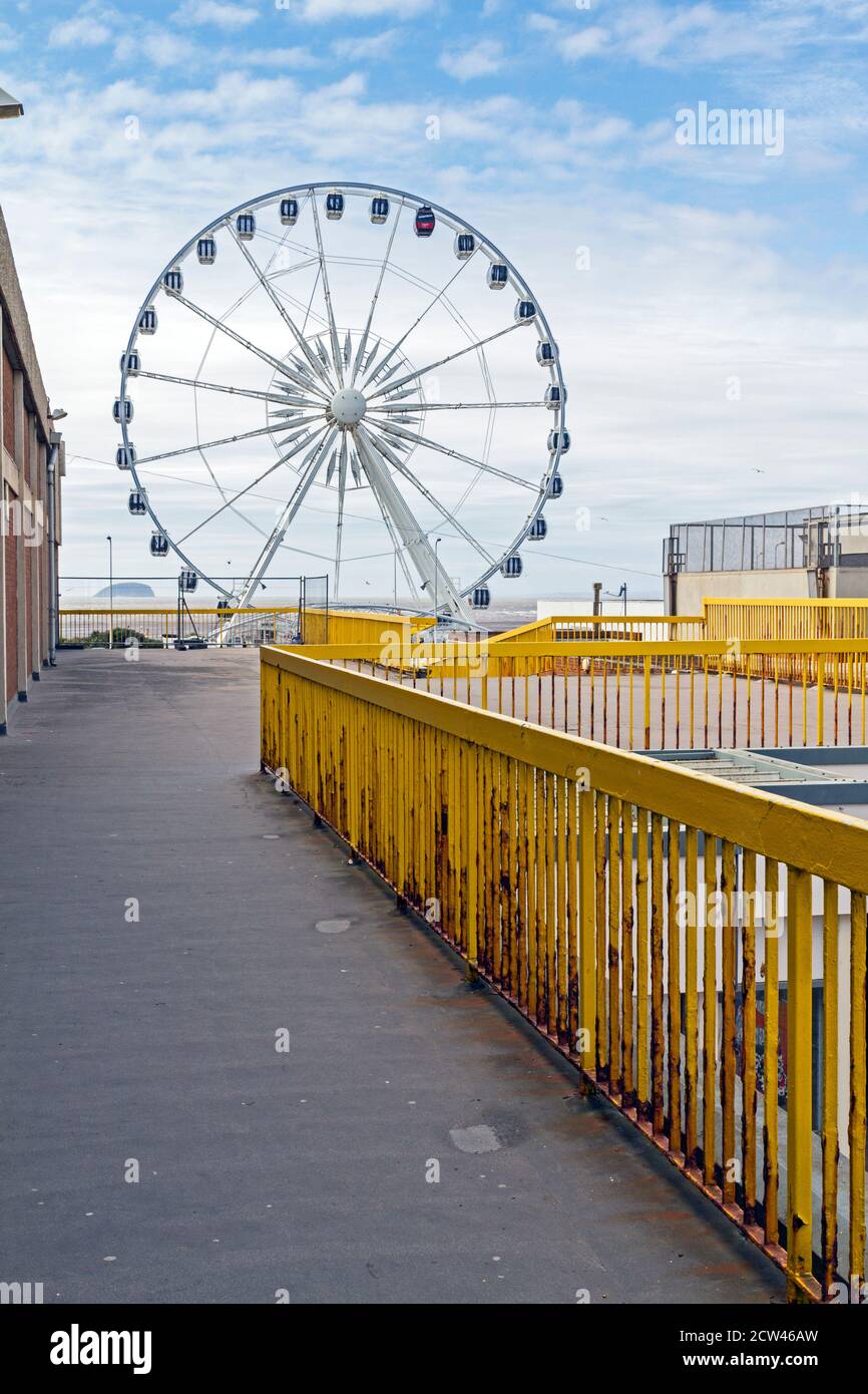 Dolphin Square in WestonsuperMare, UK with the Weston Wheel visible in the background on 10