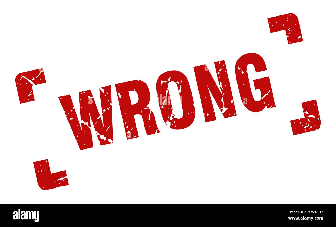 wrong stamp. square grunge sign on white background Stock Vector Image