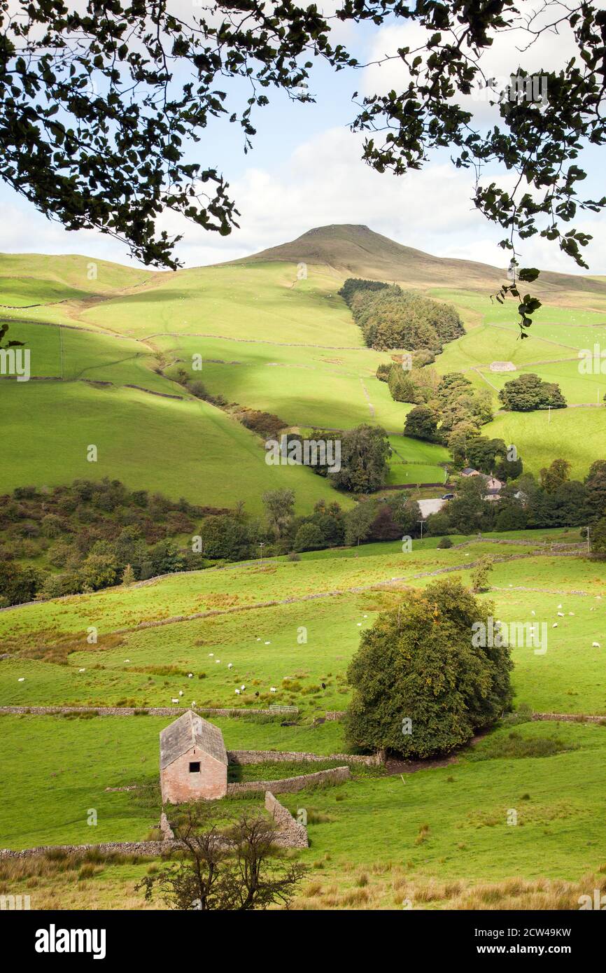 Cheshire mini mountain Shutlingsloe seen here in a Peak District landscape Stock Photo