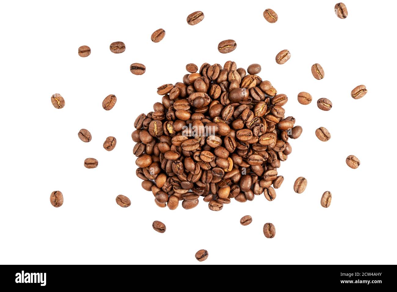 Coffee beans isolated on white background. Close up coffee beans ...