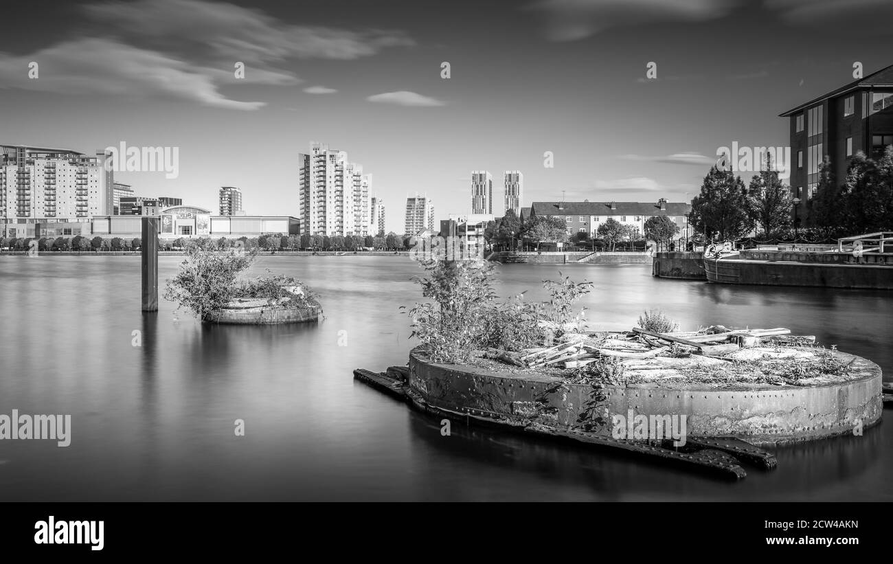 Manchester Ship Canal, Salford Quays Stock Photo