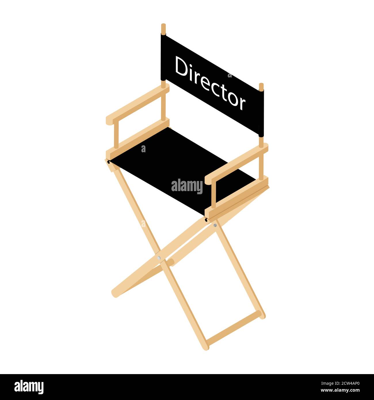 Film director chair vector illustration. Wooden movie director chair. Director chair isolated