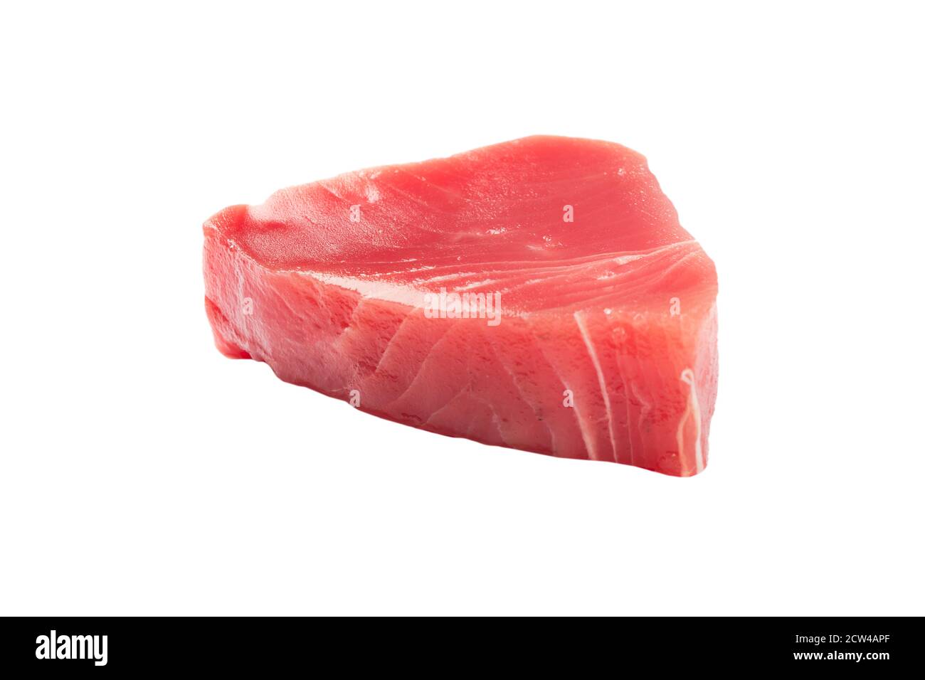 Yellow fin tuna steak isolated on white background. Fresh rare tuna steak isolated on white. Raw