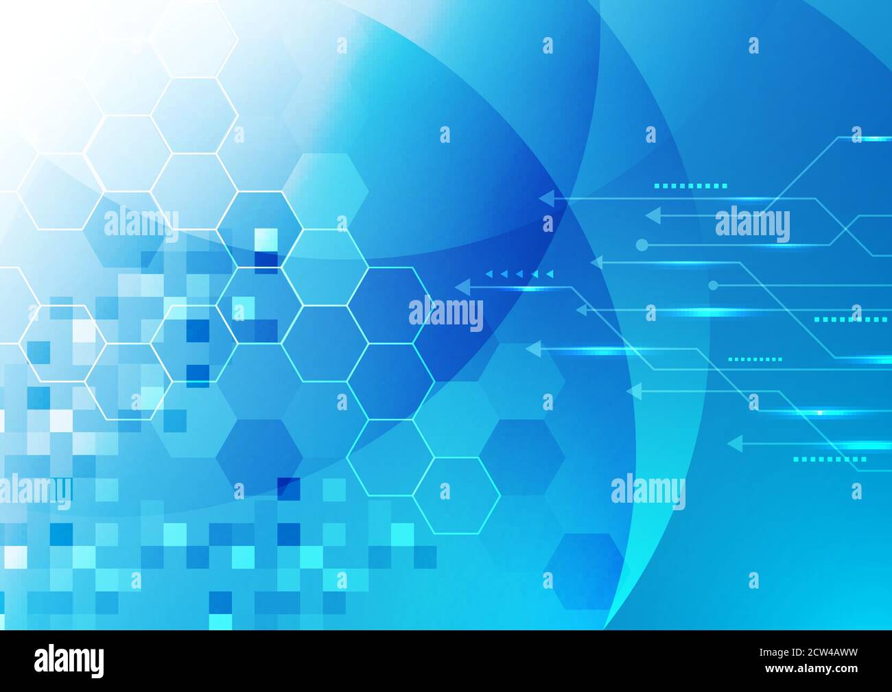 Abstract technology digital futuristic concept glowing blue geometric ...