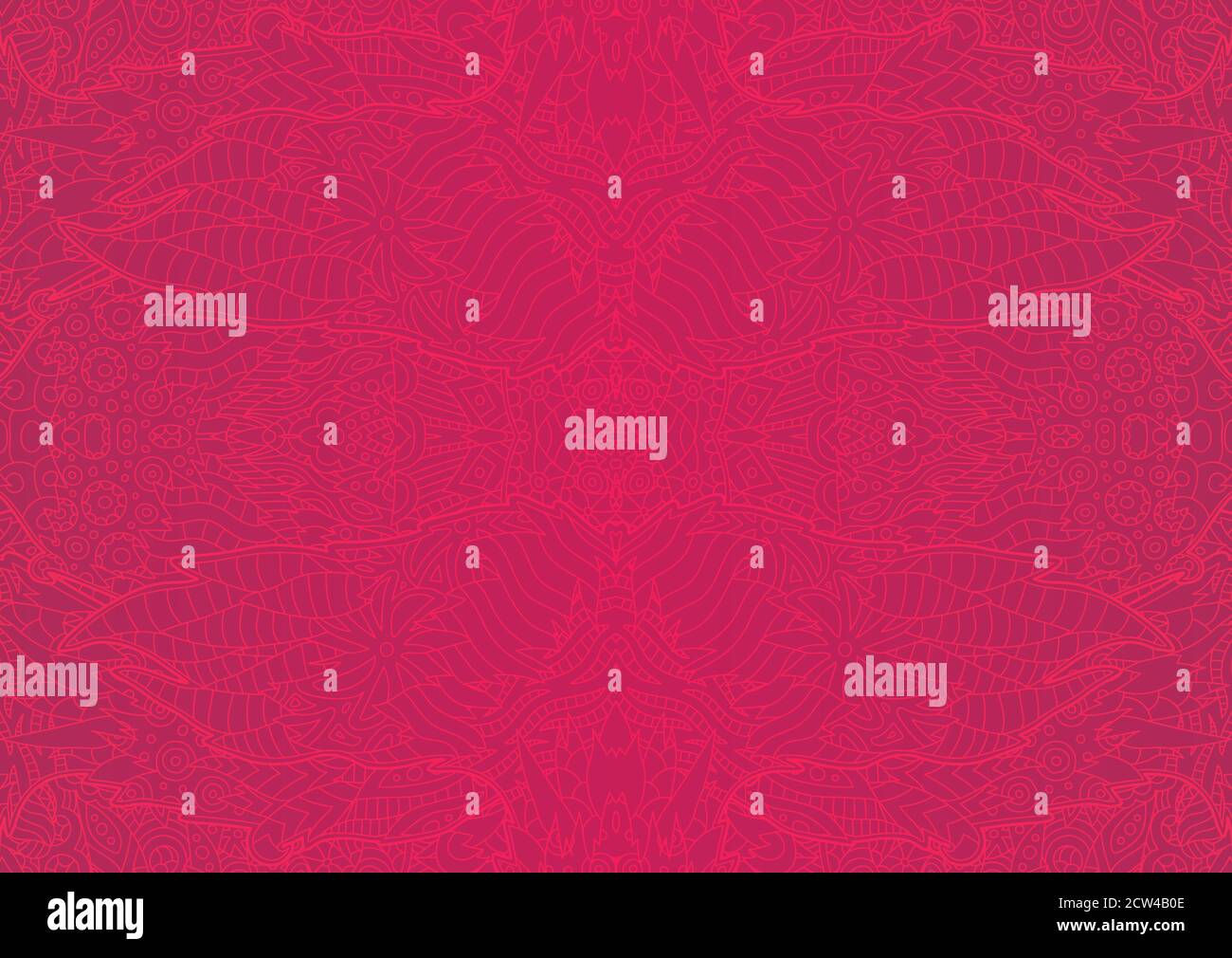 Beautiful pink psychodelic abstract linear seamless pattern Stock Vector