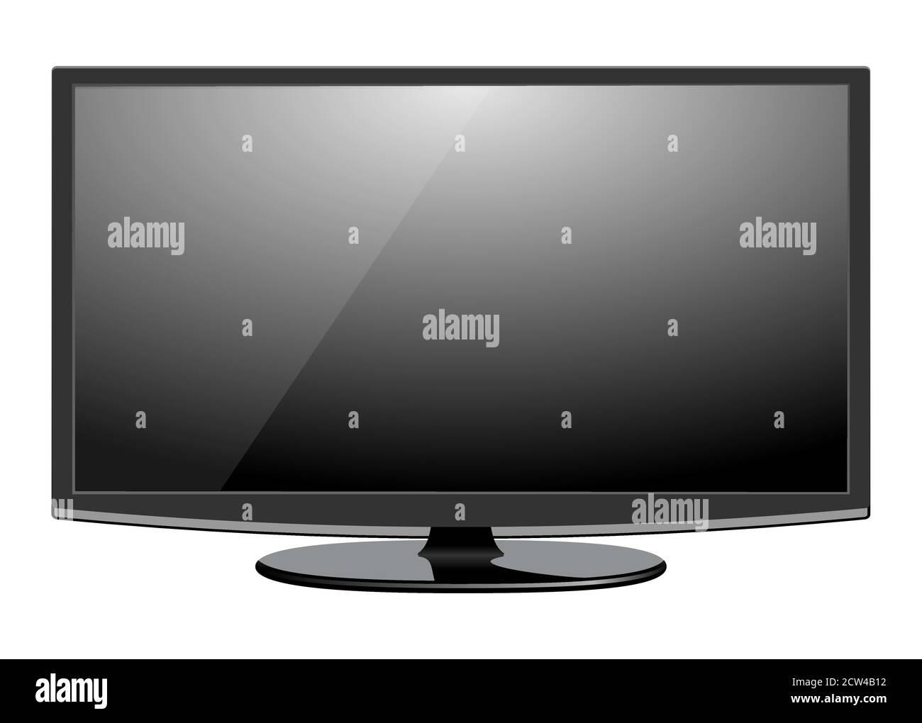 Black LED tv television screen blank on background Stock Vector