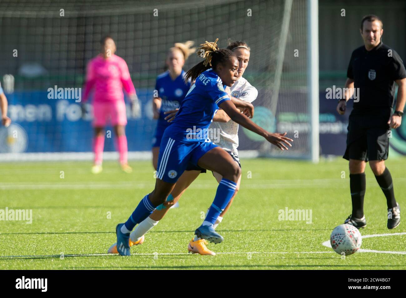 LOUGHBOROUGH, ENGLAND. SEPT 27TH 2020 Paige Baley- Gayle of Leicester City Ladies during the Vitality Women's FA Cup match between Leicester City and Manchester City at Farley Way Stadium, Quorn, Loughborough on Sunday 27th September 2020. (Credit: Leila Coker | MI News) Credit: MI News & Sport /Alamy Live News Stock Photo