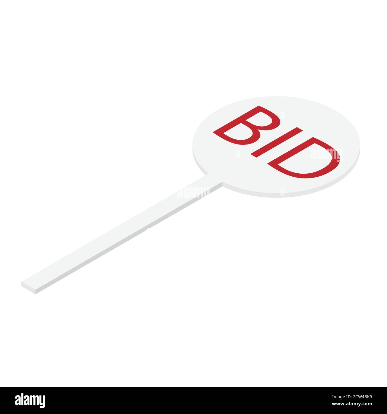 Auction paddle. BID. Isometric view. Vector Stock Vector