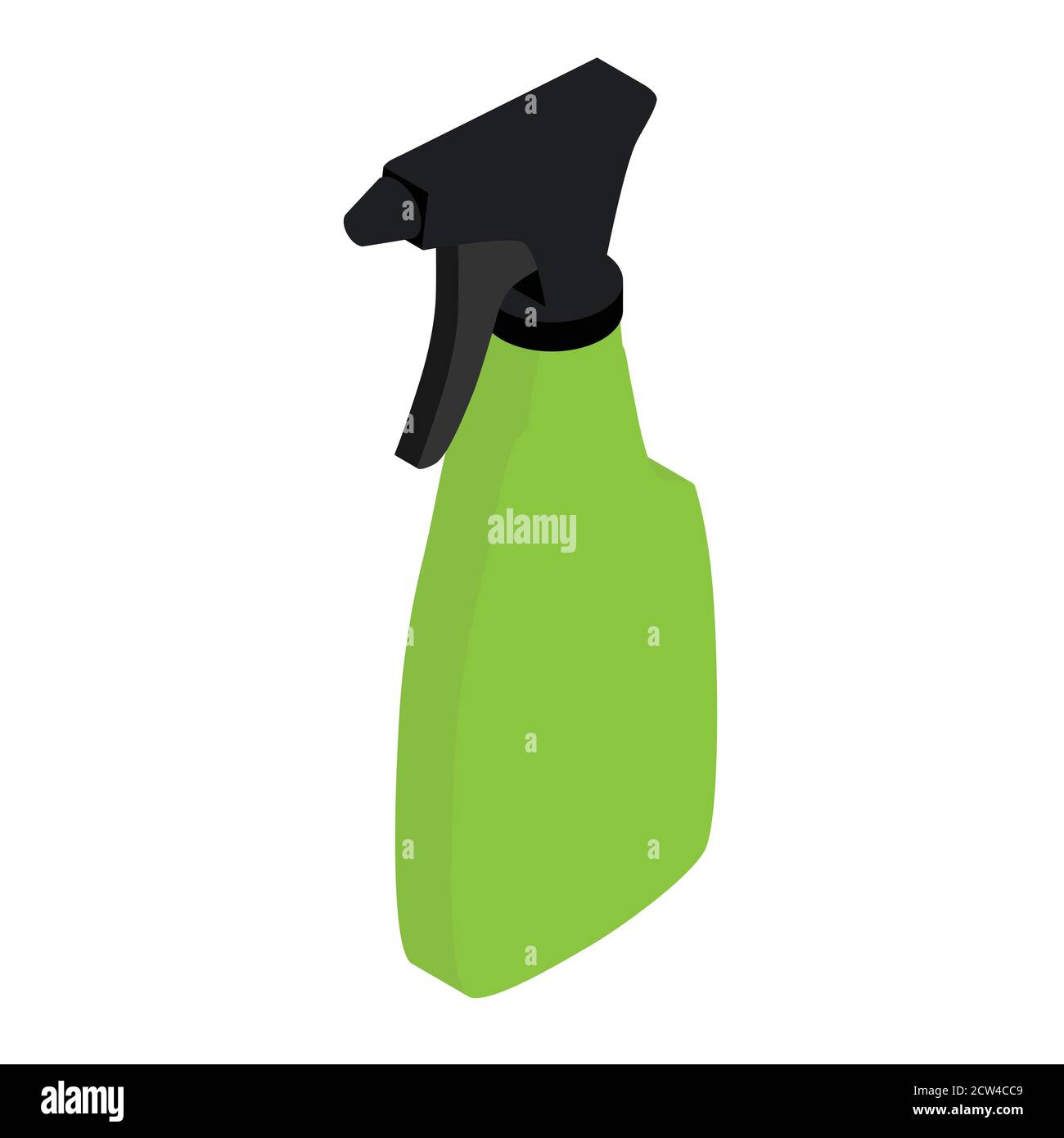 Green spray bottle, cleaning supplies, water spray bottle. Vector