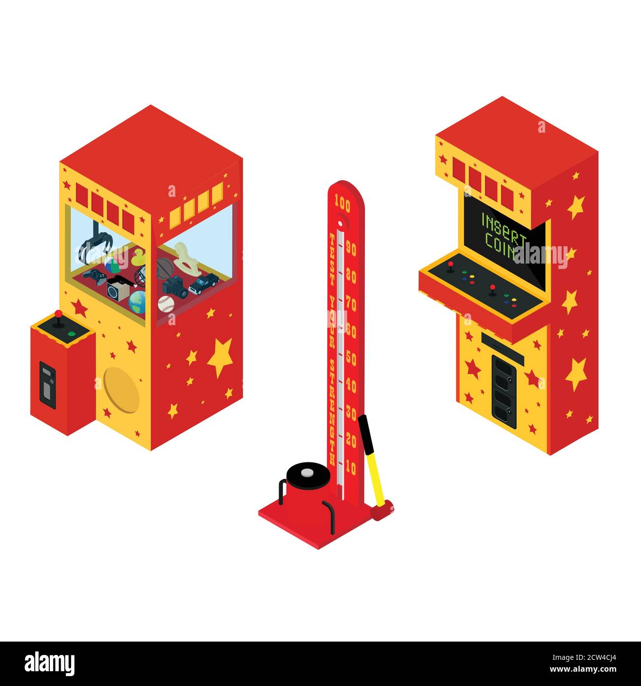 Vending machine pullout toys, arcade game machine and Test your