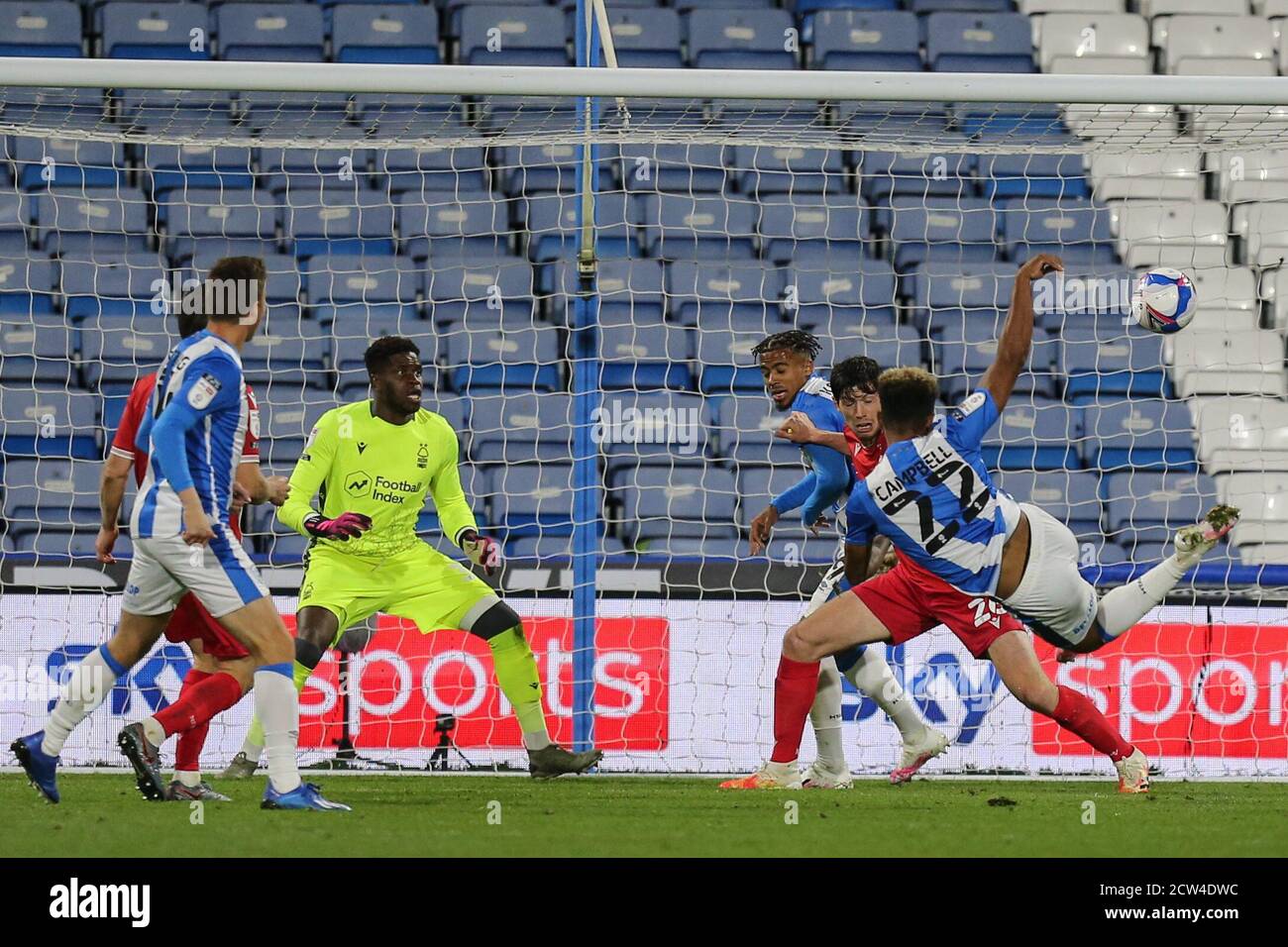 Fraizer Campbell (22) of Huddersfield Town scores a dramatic goal to ...