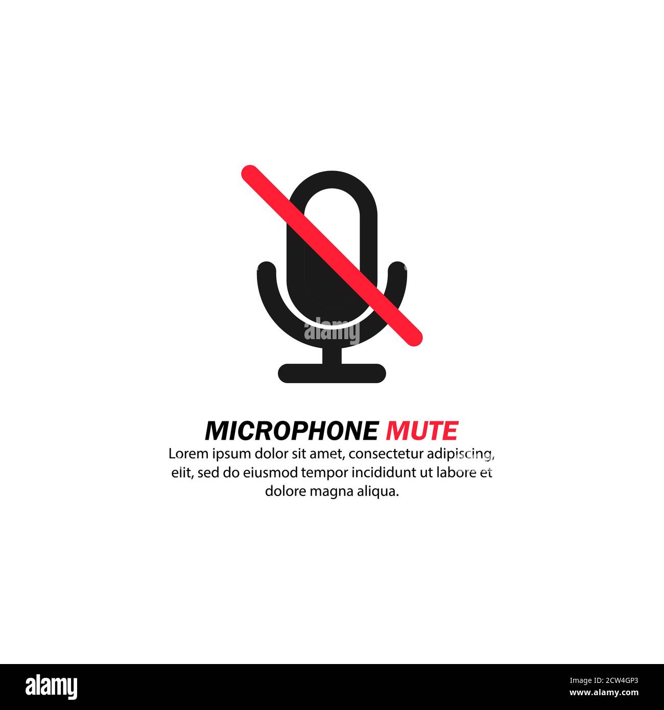 Microphone audio mute icon. Communication. Speech. Volume. Vector on isolated white background. EPS 10 Stock Vector