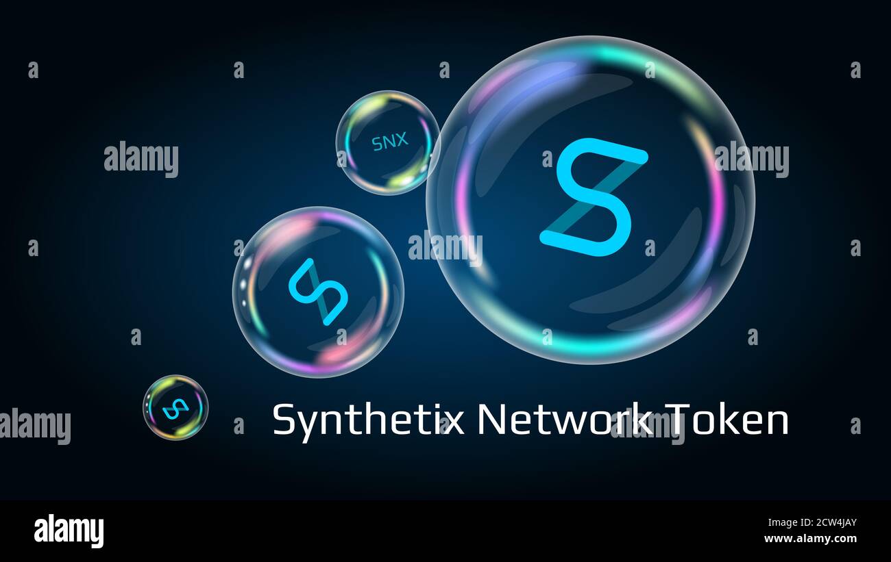 Synthetix Network token SNX symbol in soap bubble, coin DeFi project  decentralized finance. The financial pyramid will burst soon and destroyed  Stock Photo - Alamy