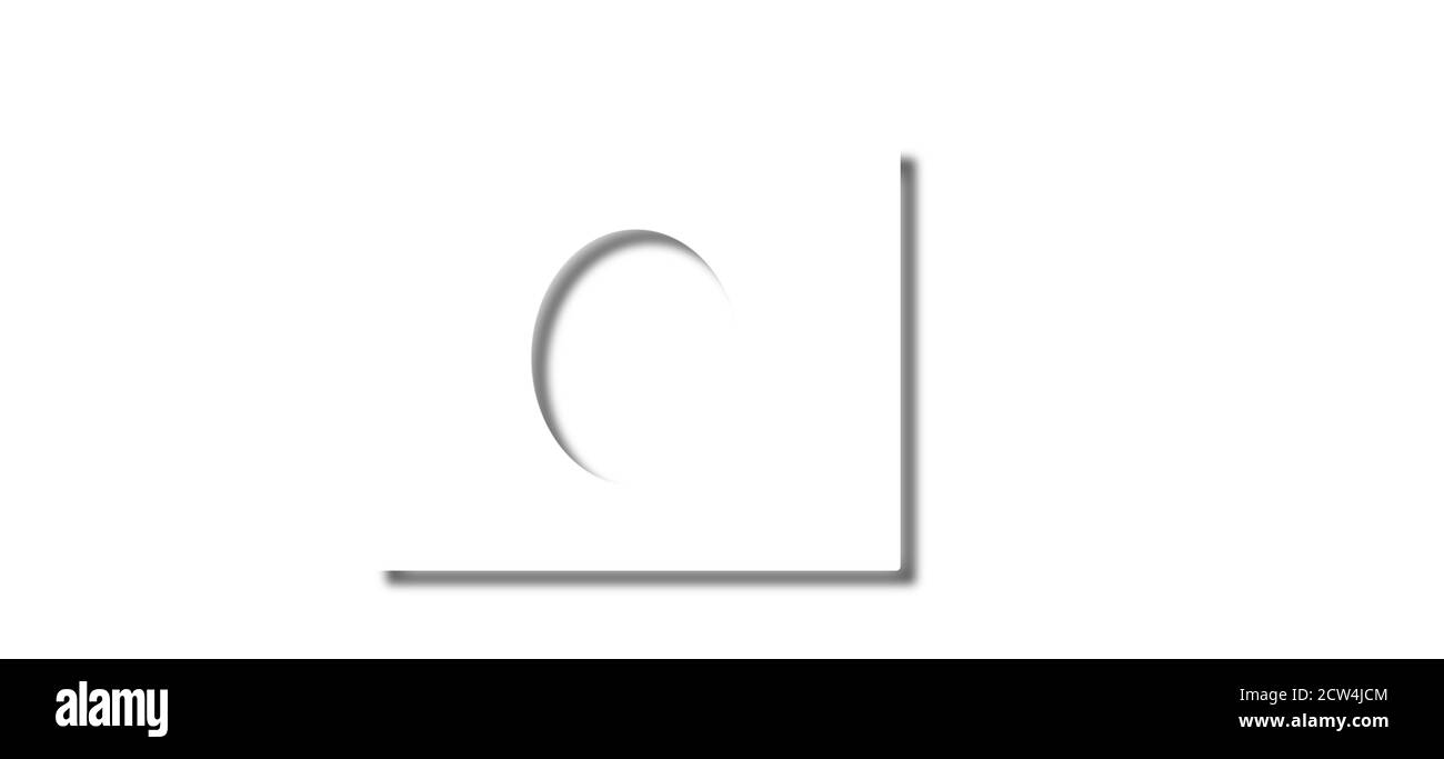 vertical empty oval picture frame on white wall Stock Photo
