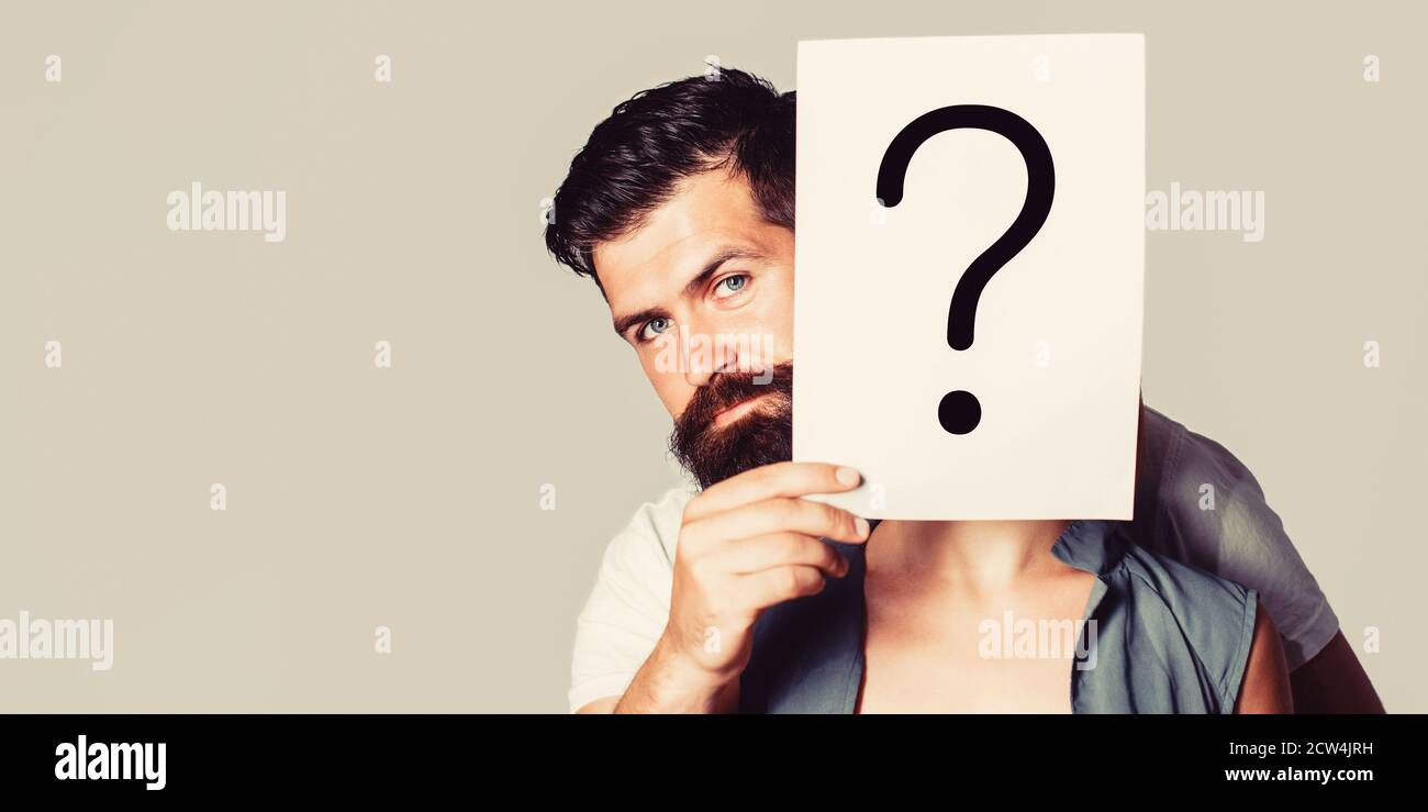 Man a question, anonymous, incognita. Man holding question Mark ...