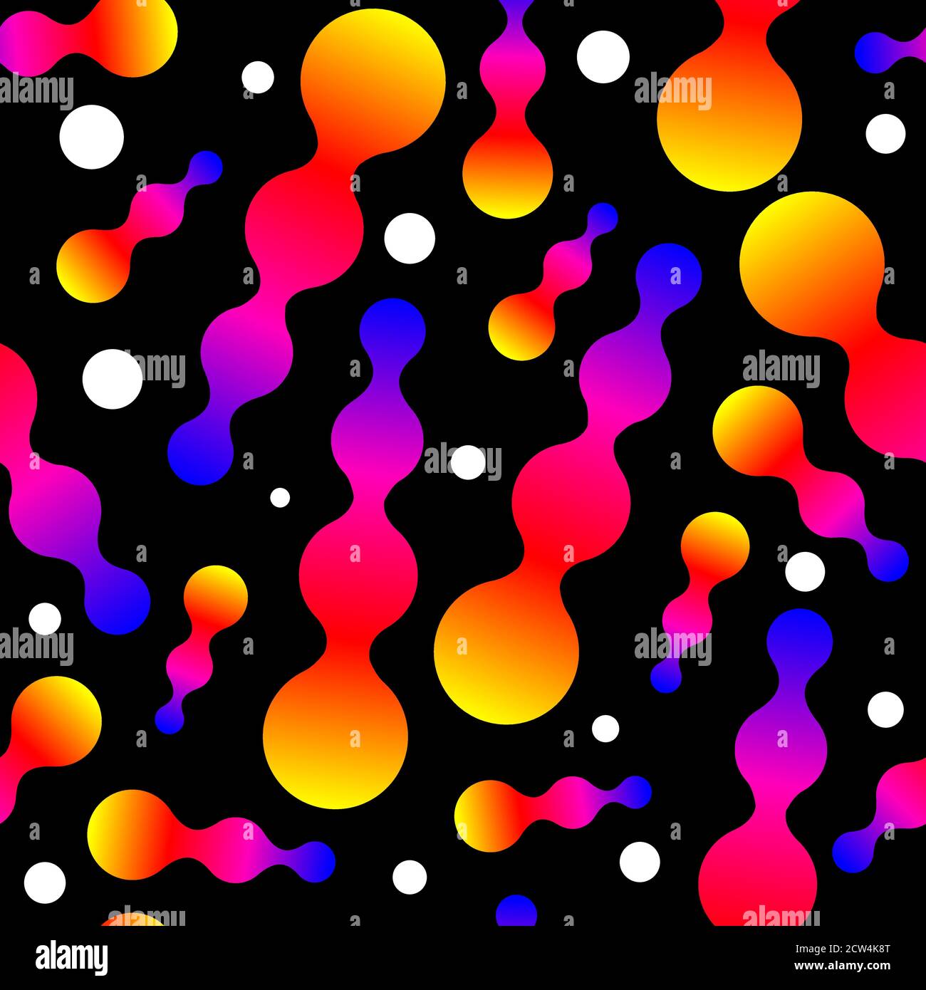 Futuristic abstract seamless pattern with color shapes Stock Vector
