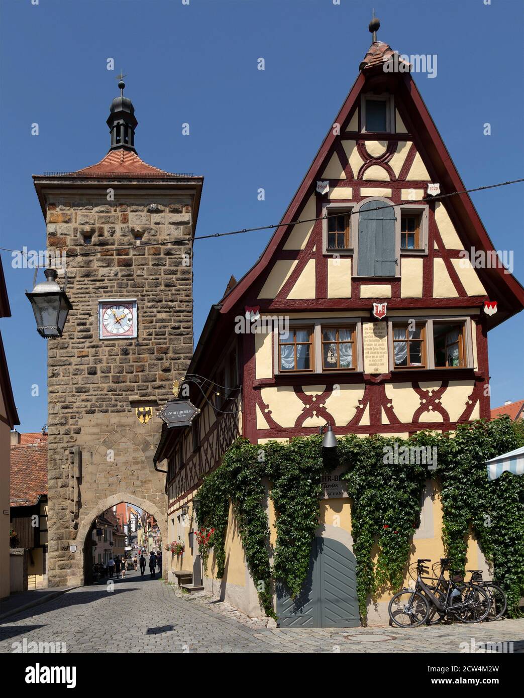 Sieberstor, Spitalgasse, old town, Rothenburg ob der Tauber, Middle Franconia, Bavaria, Germany Stock Photo